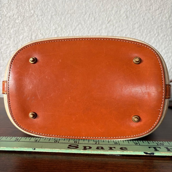 Vintage Dooney & Bourke AWL Pebble Leather Tote Bone Tan‎ Duck Bag - Picture 8 of 16